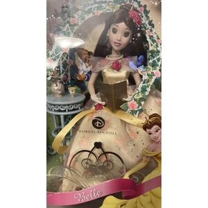 2007 Disney Belle Porcelain Doll Brass Key Keepsake